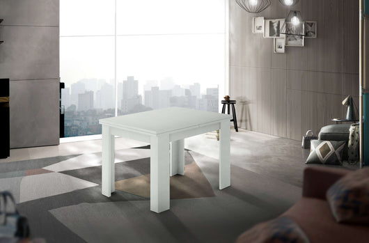 Tavolo da pranzo allungabile a libro 90x90-180cm legno bianco Jesi Liber
