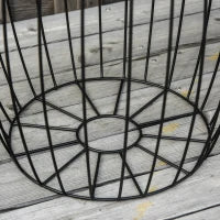 Set da Giardino Esterno, 3 Tavolini da Balcone Impilabili, Arredamento da Giardino Stile Industriale in Metallo Nero