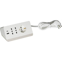 Bticino multipresa da scrivania con usb e presa schuko *** colore bianco, confezione 1