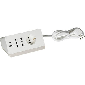 Bticino multipresa da scrivania con usb e presa schuko *** colore bianco, confezione 1