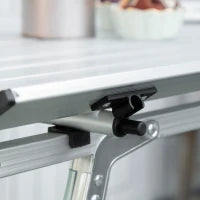 Tavolo da Campeggio Pieghevole Multifunzione in Alluminio con Custodia e Altezza Regolabile Sostiene fino 40 Kg