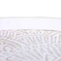 Tavolino da Salotto Rotondo con Bordo Rialzato in Legno, Φ40x40.5cm - Bianco e Oro