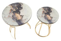 Tavolinetti Abstract Top -A- Coppia cm Ø 37X51-25X46