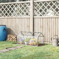 Mini Serra da Giardino con 2 Finestre Avvolgibili e Copertura PVC Anti-UV, 120x60x60cm, Trasparente