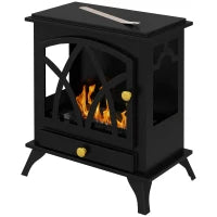 Camino a Bioetanolo da Terra con Bruciatore da 1.2L e Copertura 25㎡, 45x28x54cm, Nero