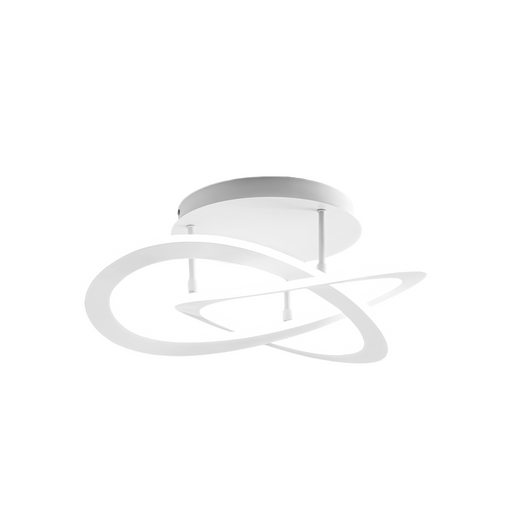 Plafoniera led moderna Yara 50W dimmerabile 4000K luce calda, design ad anelli in alluminio bianco 70x17cm, 2400lm, led integrato IP20