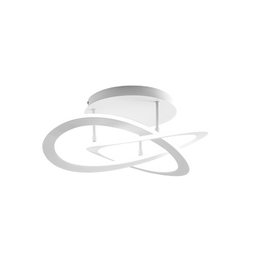 Plafoniera led moderna Yara 40W dimmerabile 4000K luce calda, design ad anelli in alluminio bianco 60x17cm, 1900lm, led integrato IP20