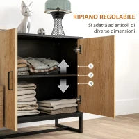 Credenza Moderna con 3 Cassetti e un Armadietto Cucina 2 Ante Soft-Close con Ripiano Regolabile