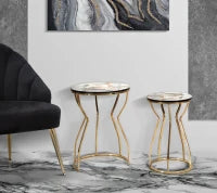 Tavolinetti Abstract Top -B- Coppia cm Ø 37X51-25X46