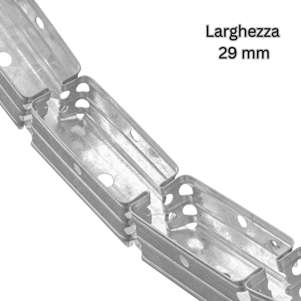 Guida profilo in lamiera zincata flessibile per strutture curve 1,5 m *** misure 29 x 29 x 29 mm, confezione 1