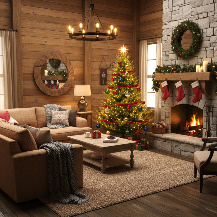 Rockfeller - Albero di Natale Tradizionale con 700 Luci LED in PE e PVC Ø135x180H cm, 1248 Punte