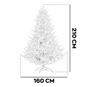 Rockfeller - Albero di Natale Tradizionale con 1000 Luci LED in PE e PVC Ø160x210H cm, 2184 Punte