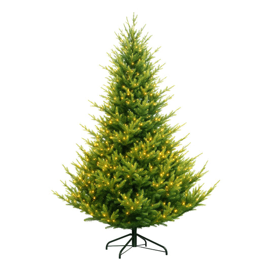 Rockfeller - Albero di Natale Tradizionale con 1300 Luci LED in PE e PVC Ø183x240H cm, 3384 Punte