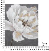 Dipinto Su Tela White/Gold Flower Cm 80X3,7X100