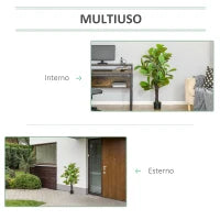 Ficus Artificiale per Interni ed Esterni, Pianta Artificiale Realistica con 78 Foglie, 130cm