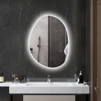 Specchio da Bagno Illuminato a LED con Colore e Temperatura Regolabile, in Vetro Temperato, 70x5x50 cm, Argento