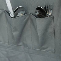 Mobile Cucina da Campeggio con 2 Mensole e Sacca di Trasporto, in Alluminio e Tessuto Oxford 60x49x70cm Grigio