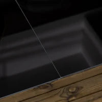 Tavolo da giardino rettangolare in alluminio e piano in vetro temperato - 6 persone 150 x 90 x 74 cm nero