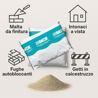 Sabbia fine silicea naturale granulometria 0,6 mm finitura superfici sacco kg 25