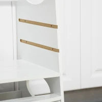 Torre Montessoriana per Bambini, Learning Tower con Altezza Regolabile in MDF, 40x50x90cm, Bianco