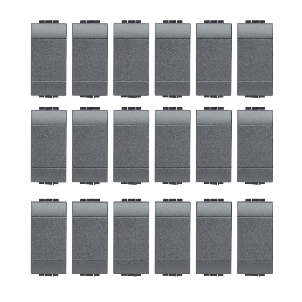 Living light 18 pezzi tappo copriforo antracite 1 modulo l4950 falso polo