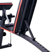 Panca Multifunzione Regolabile per Addominali,  Panca Pesi Palestra per Allenamento Braccia e Gambe 54x160x106cm, Nero e Rosso