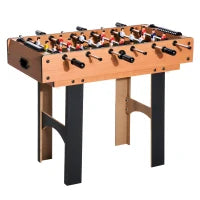 Tavolo Multigioco 4 in 1 con Calcio Balilla, Hockey da Tavolo, Ping Pong e Biliardo in MDF, 92x78x80cm