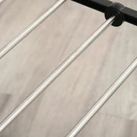 Stendibiancheria Pieghevole con Ruote, Ampio Spazio di Stenditura, Acciaio Inossidabile, 138,5 x 63 x 208 cm, Argento e Nero