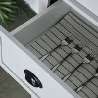 Credenza da Cucina Buffet con Ripiani Regolabili, 4 Porte e Grande Cassett,o 76,2 x 40,2 x 183 cm, Grigio