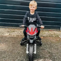 Moto Elettrica per Bambini da 6V con Rotelle, Fari e Musica, in PP e Metallo, 105x52.3x62.3 cm, Rosso