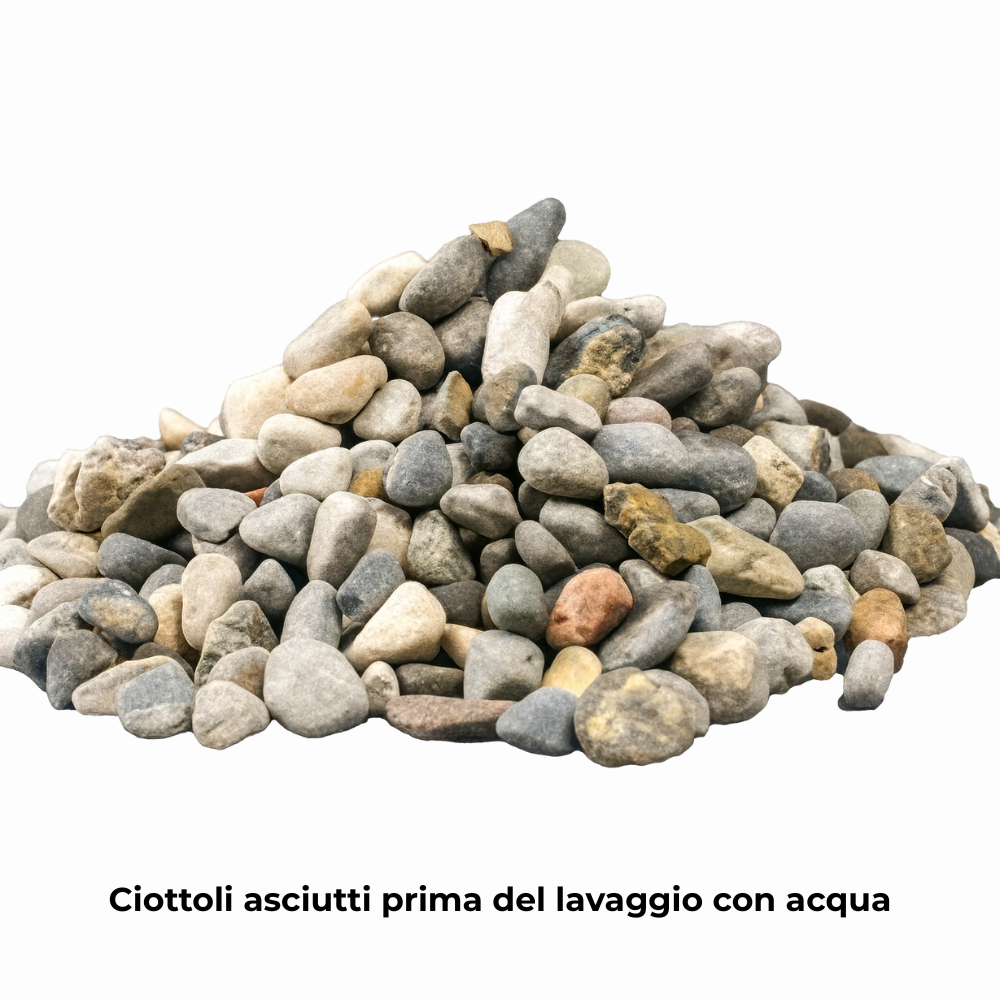 Ciottoli grigio ghedi per decorazione esterna elegante *** misura 20/30, formato 25 kg, confezione 1