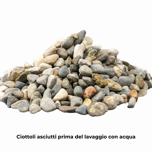 Ciottoli grigio ghedi per decorazione esterna elegante *** misura 20/30, formato 25 kg, confezione 1