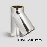 Raccordo braga 135° doppia parete metallica spessore 0,5 mm canna fumaria *** misura Ø 150/200 mm, confezione 1