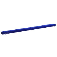 Trave da Ginnastica per Allenamento Imbottita in Legno, Blu, 210x10x6.5cm