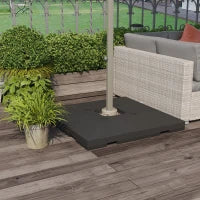 Set 4 Basi a Croce per Ombrelloni da Giardino Riempibili con Acqua e Sabbia 51x51x12cm Nero