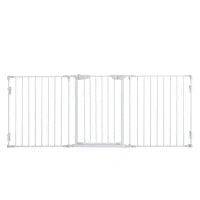 Cancelletto per Cani con Chiusura Automatica e Sistema di Blocco, in Metallo e Plastica, 180x74.5 cm, Bianco