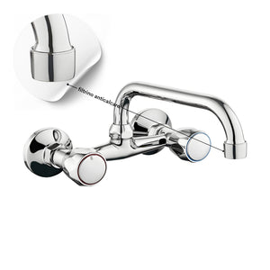 Rubinetto a muro up canna alta in ottone cucina con erogazione orientabile *** confezione 1