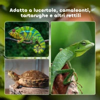 Terrario per Tartarughe di Terra e Rettili con Termometro 18-34℃, 60x40x40.5 cm, Nero