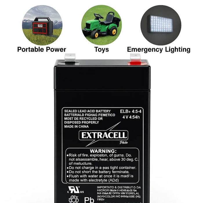 Batteria piombo 4v 4.5ah ricaricabile sigillata agm compatta