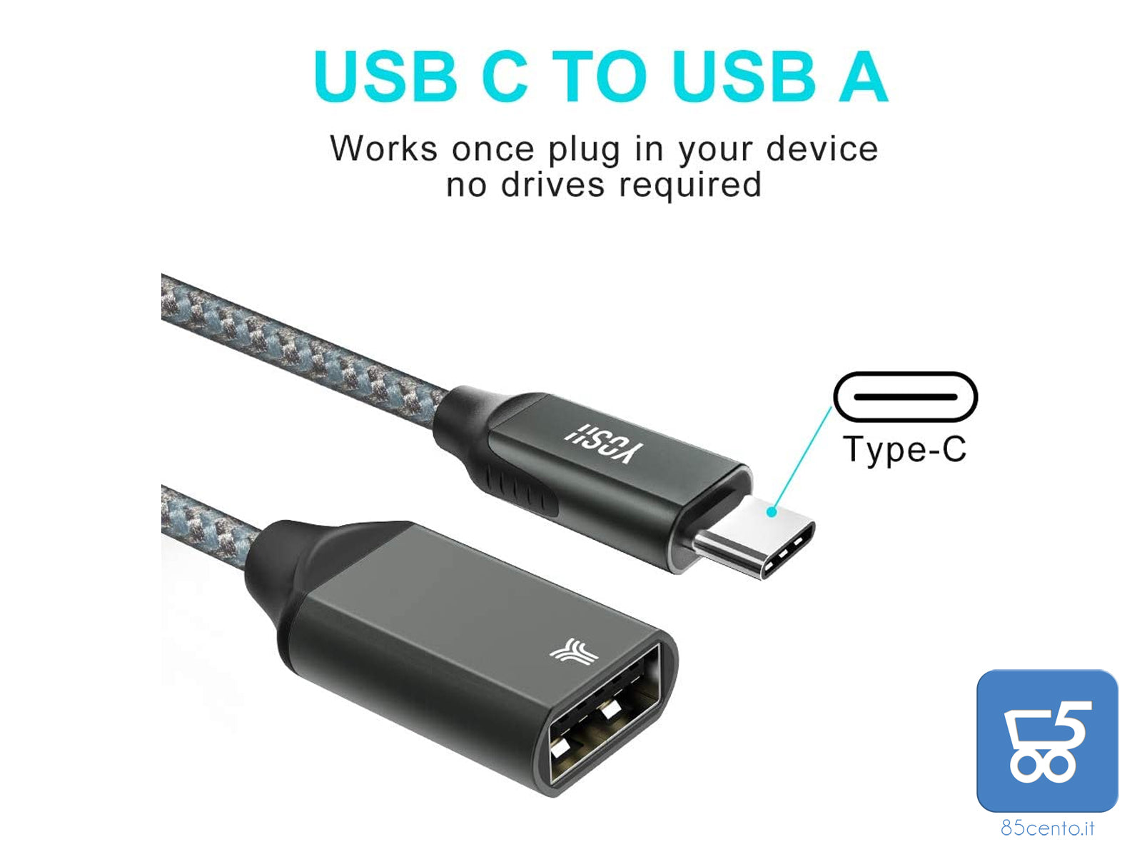 YOSH Adattatore USB C a USB femmina in Lega Zinco Confezione da 2 Adattatore Thunderbolt 3 a USB da USB-C a USB-A 3.0/2.0