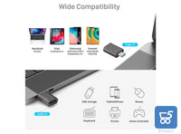 YOSH USB C Adattatore USB to USB C colore grigio Kit da 2 pezzi in lega di zinco