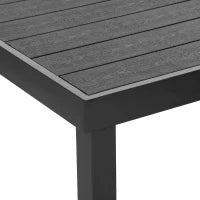 Set da Giardino Esterno per 6 Persone, Telaio in Alluminio, 6 Sedie Pieghevoli e Reclinabili, 140x90x74cm, Nero