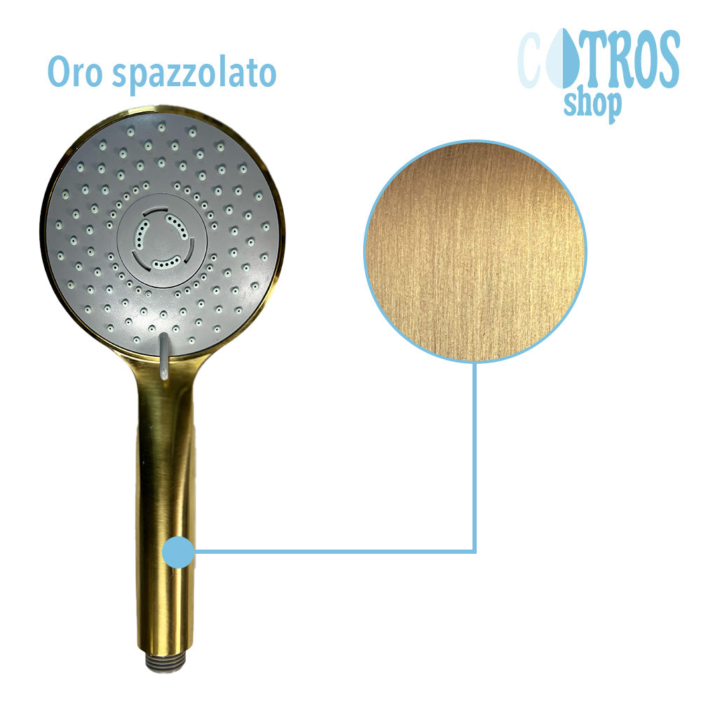 Doccetta oro spazzolato 3 getti ugelli sistema anticalcare