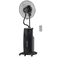 Ventilatore Nebulizzatore con Telecomando da 5m, Timer 12h e Oscillazione 70°, 3 Velocità, 3 Funzioni e Antizanzare, Tanica 3.1L, 90W, Ф44.5x135cm Nero