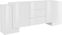 Mobile PILLON L 210 x H 85 x P 45 cm colore bianco lucido