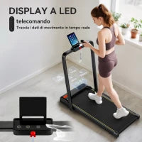 Tapis Roulant Pieghevole con Inclinazione Regolabile, Velocità 1-10 km/h, Display LED e Telecomando, Nero