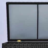 Baule da Esterno da 284L con Pistone a Gas, Rattan PE e Acciaio, 118x54x59 cm, Marrone Scuro