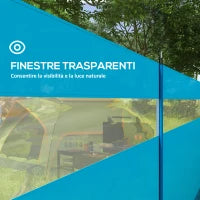 Paravento da Spiaggia Pieghevole Frangivista in Poliestere con Barre in Acciaio, 725x140 cm, Azzurro