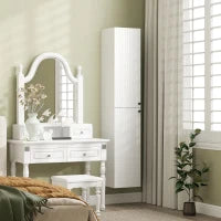 Mobiletto da Bagno a Parete con 6 Ripiani, Superficie Laccata, MDF, Bianco