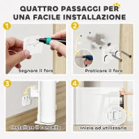 Cancellino per Cani Piccoli Estensibile 0-140x86.5 cm e Retrattile con Blocco Automatico, Bianco